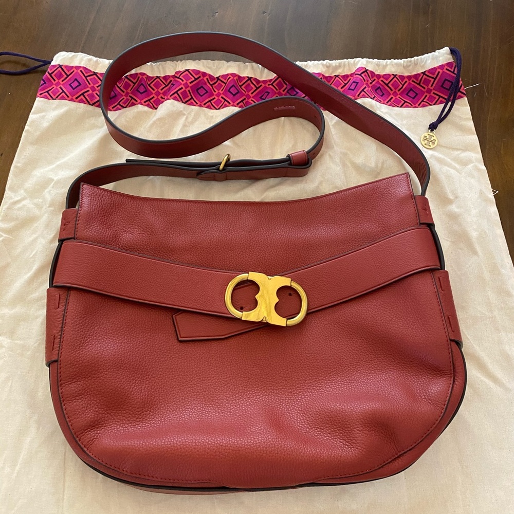Tory Burch “Gemini” Link Leather Crossbody